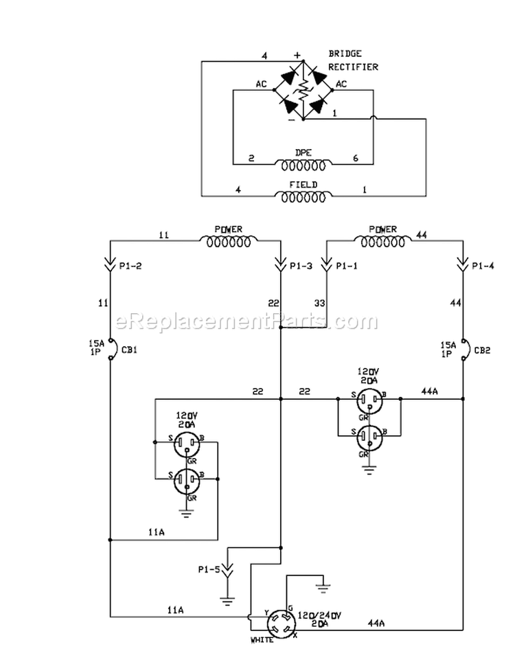 Page E Diagram and Parts List for 1924-2  Briggs and Stratton Generator